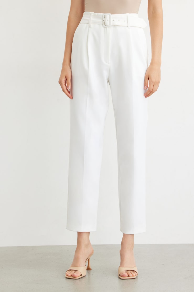 Belted Kendall Slim Pants Bright White large