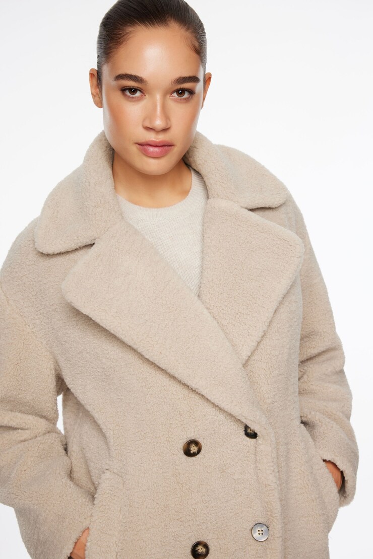 Teddy Coat White Sand large