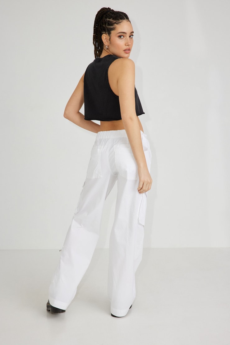 Rowan Wide Leg Cargo Pant, Bright White, large