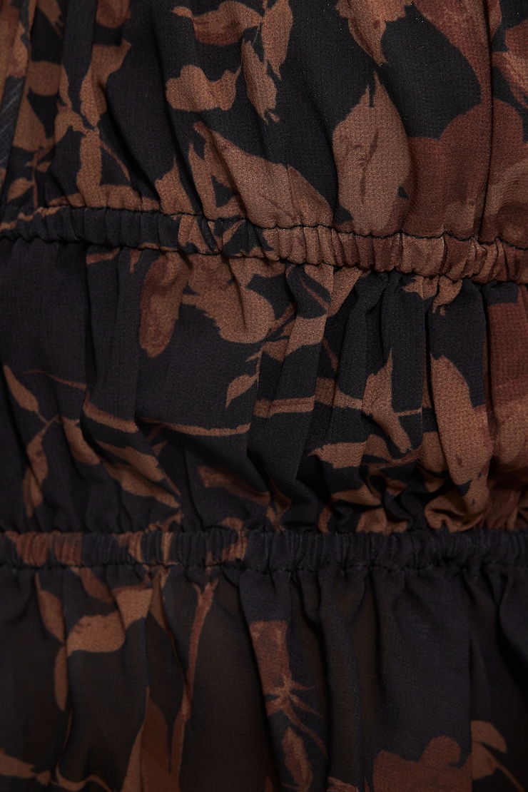 Marilena Front Tie Blouse Dark Orange Floral large