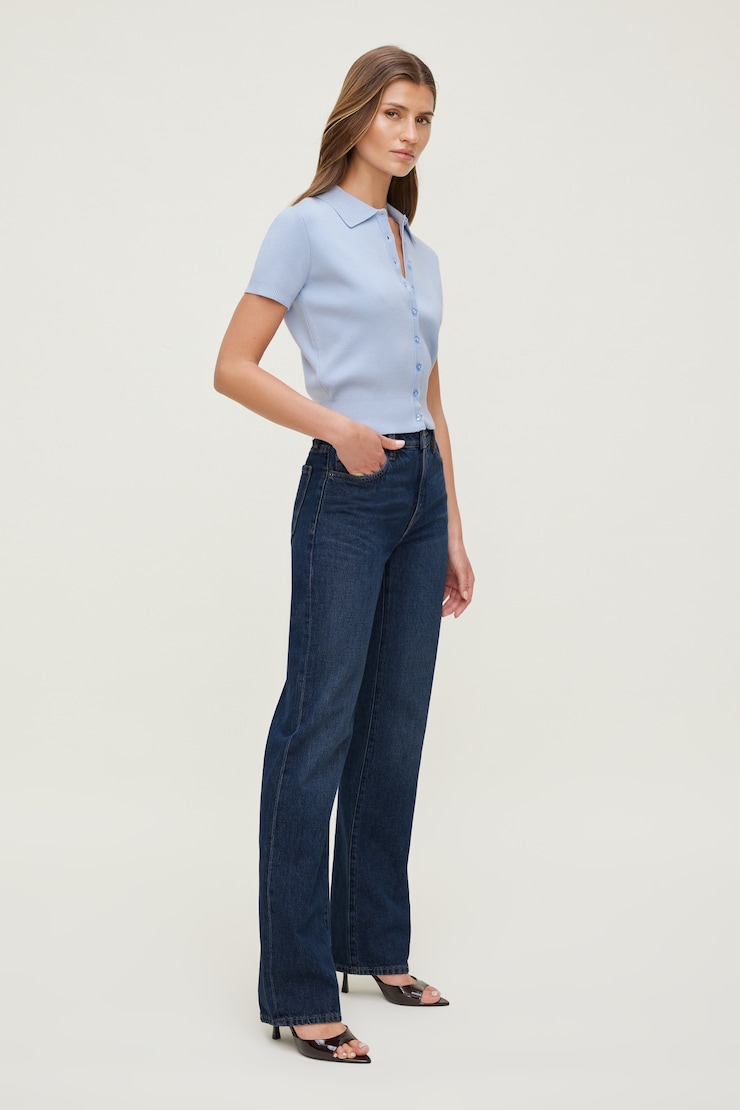 Cara Rigid High Rise Straight Leg Jeans Dark Indigo / Friday Blue large