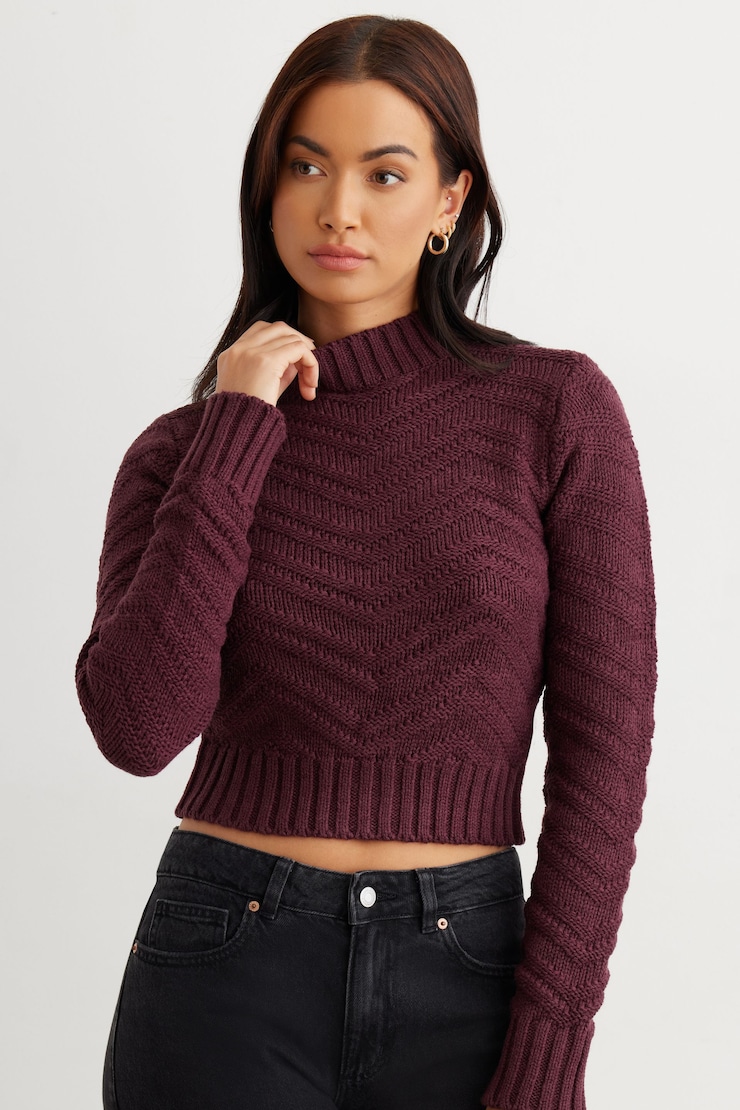 Textured Mockneck Sweater