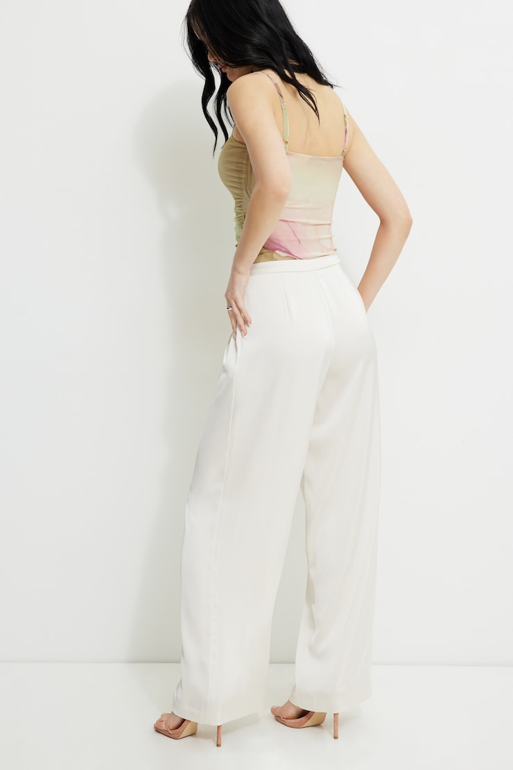Wide Leg Satin Pants
