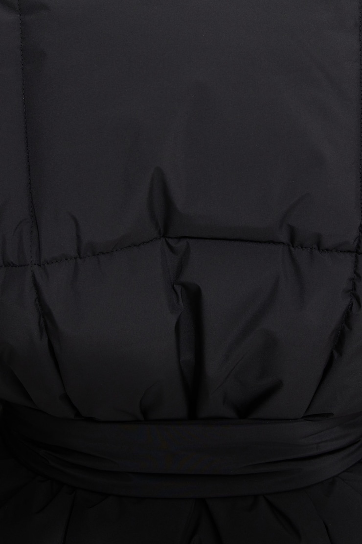 Belted Midi Puffer Jacket Jet Black large