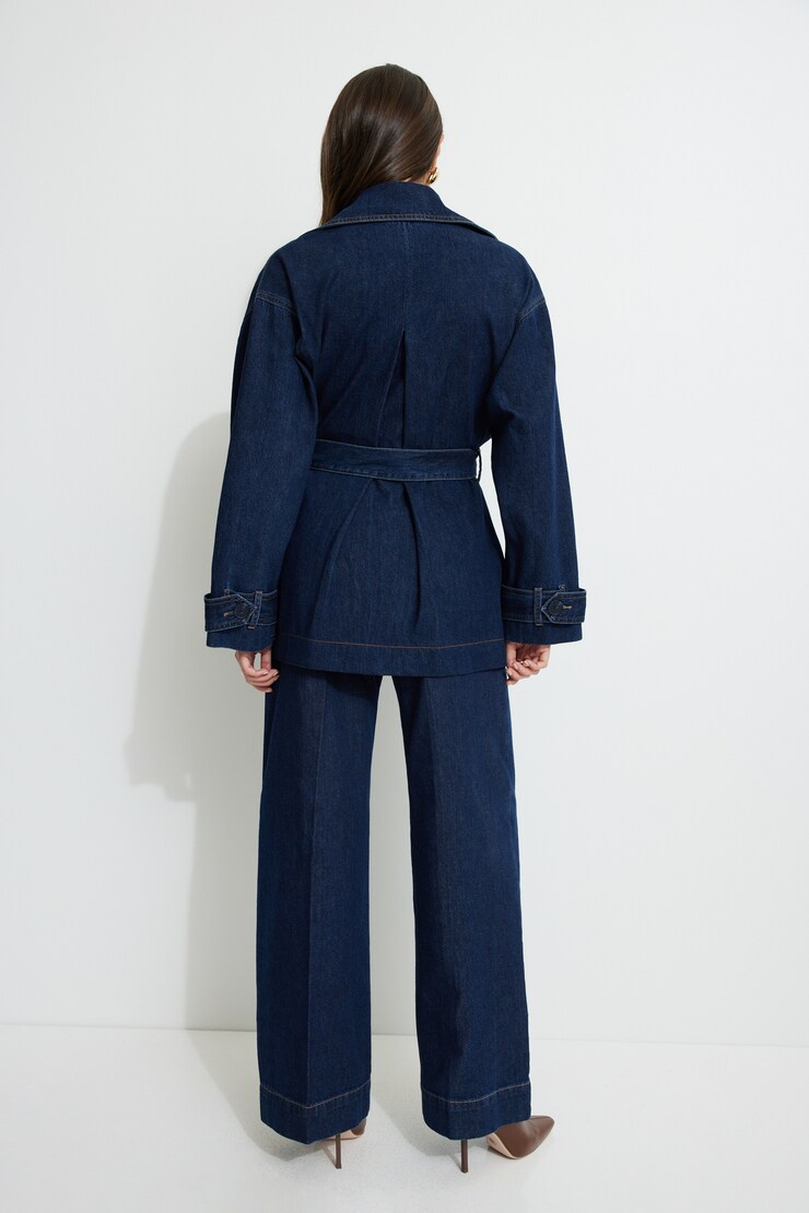 Trench écourté en denim Pagosa large
