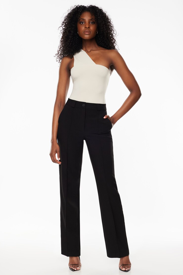 Sculpt One Shoulder Bodysuit Pebble Gray  large