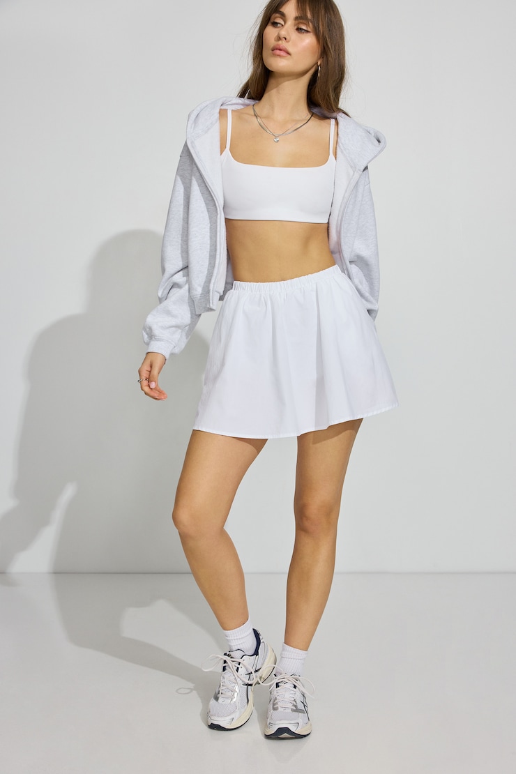 Peyton Poplin Skort, Bright White, large