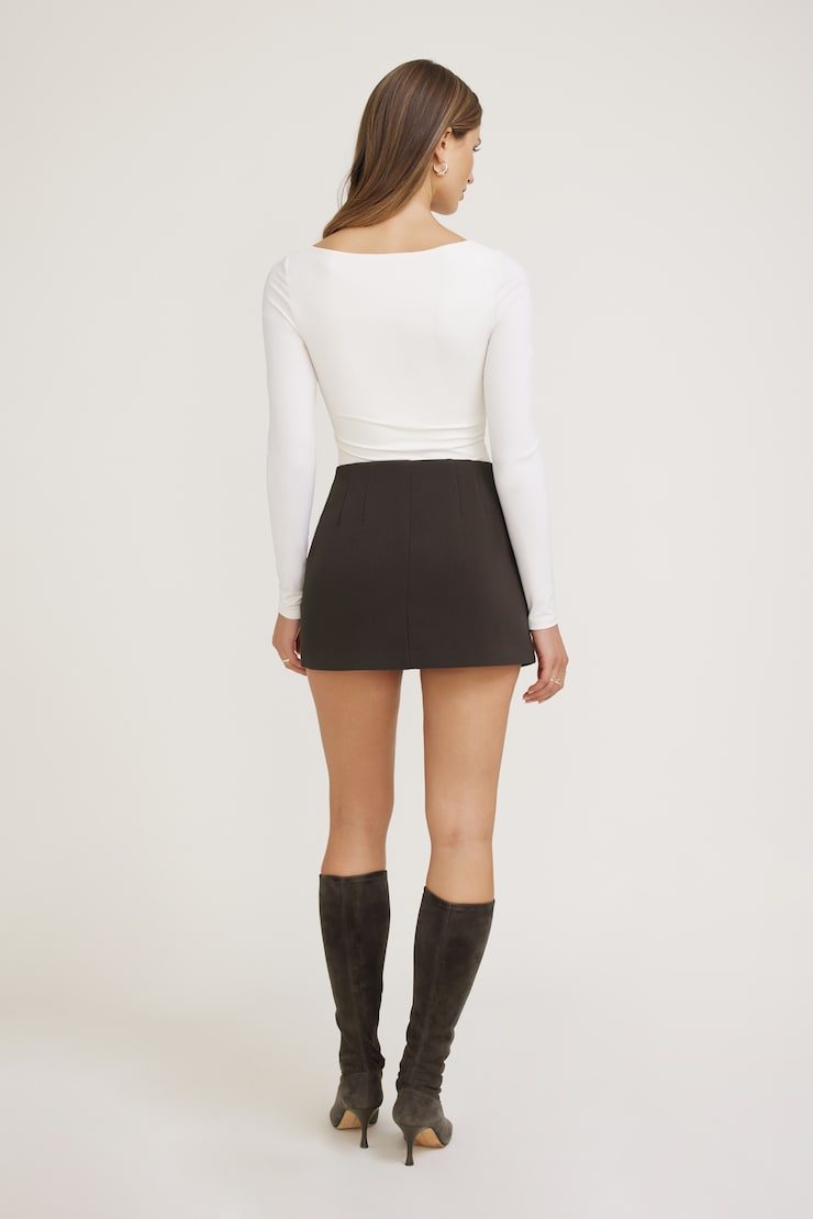 Akaia Asymmetric Skort Java Brown large