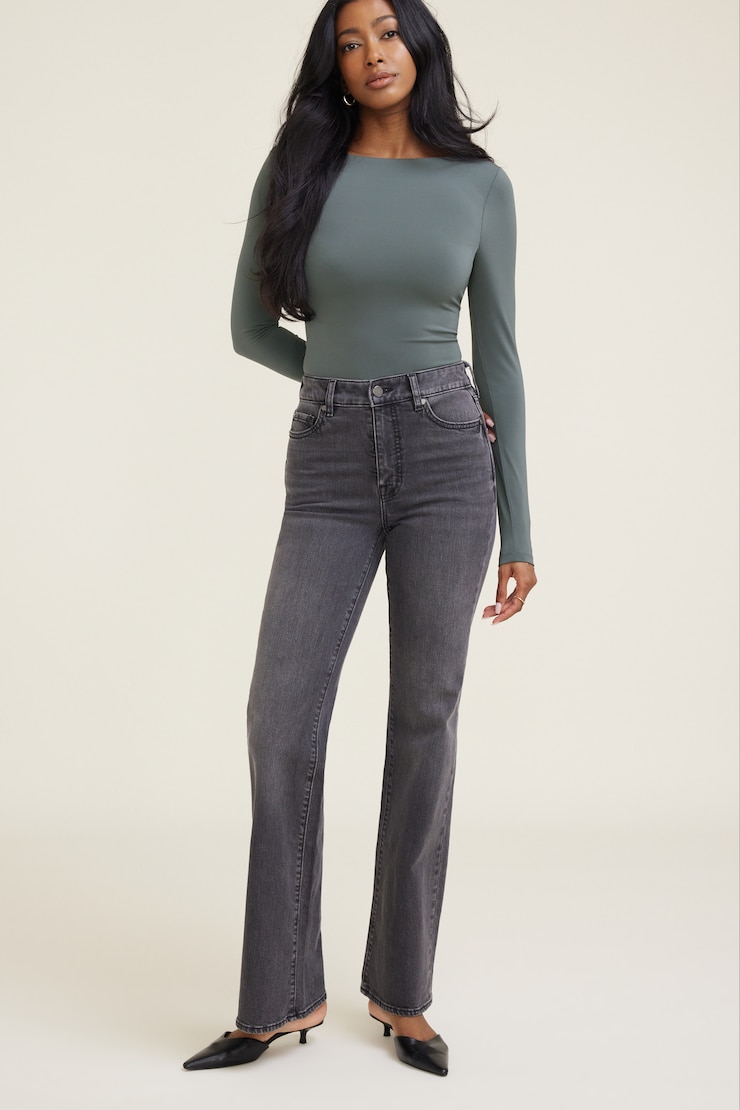 Nola Sculpt Long Sleeve Top Urban Chic Green large