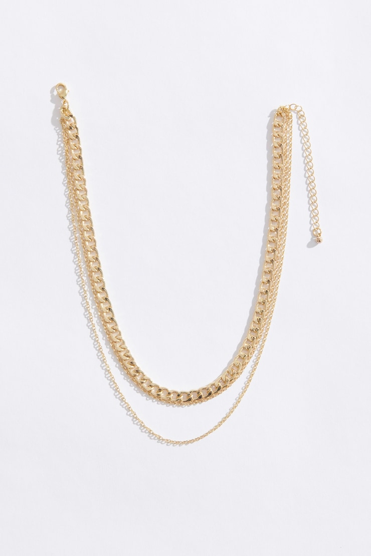 Collier à chaînes superposées, Pépite d'or , large