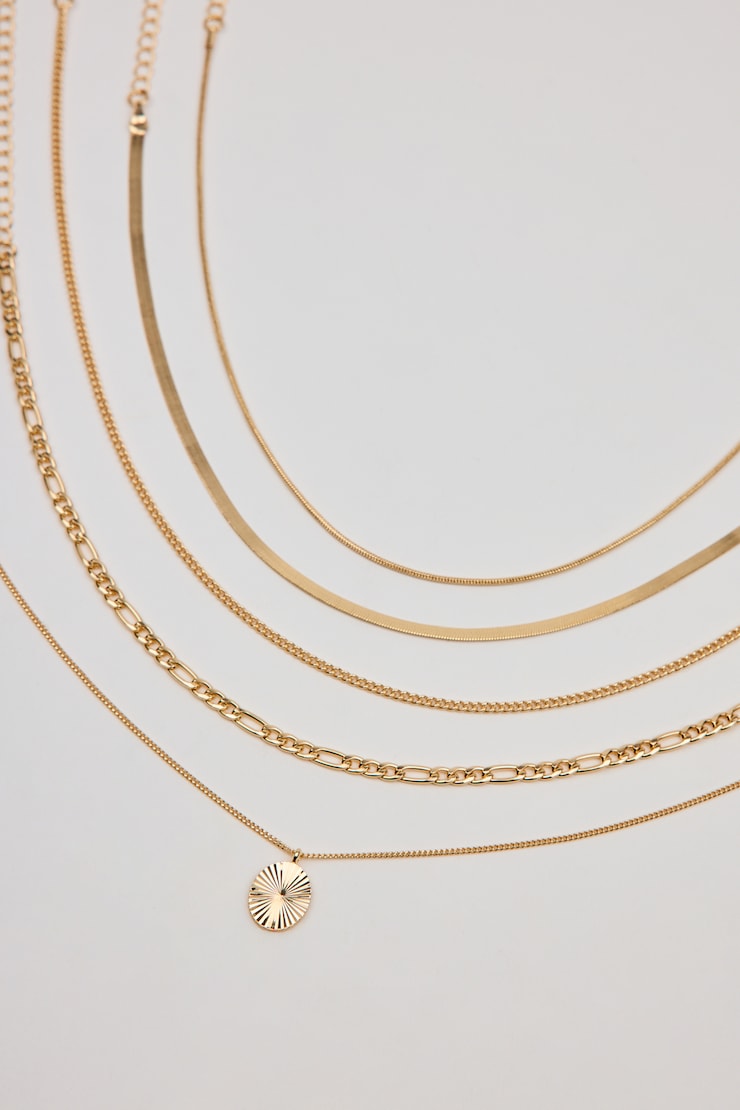 Ensemble de 5 colliers ovales en forme de diamant