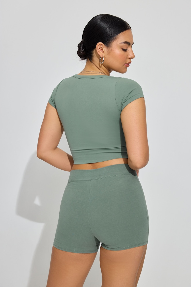 High Rise Booty Short, Ocean Green, large