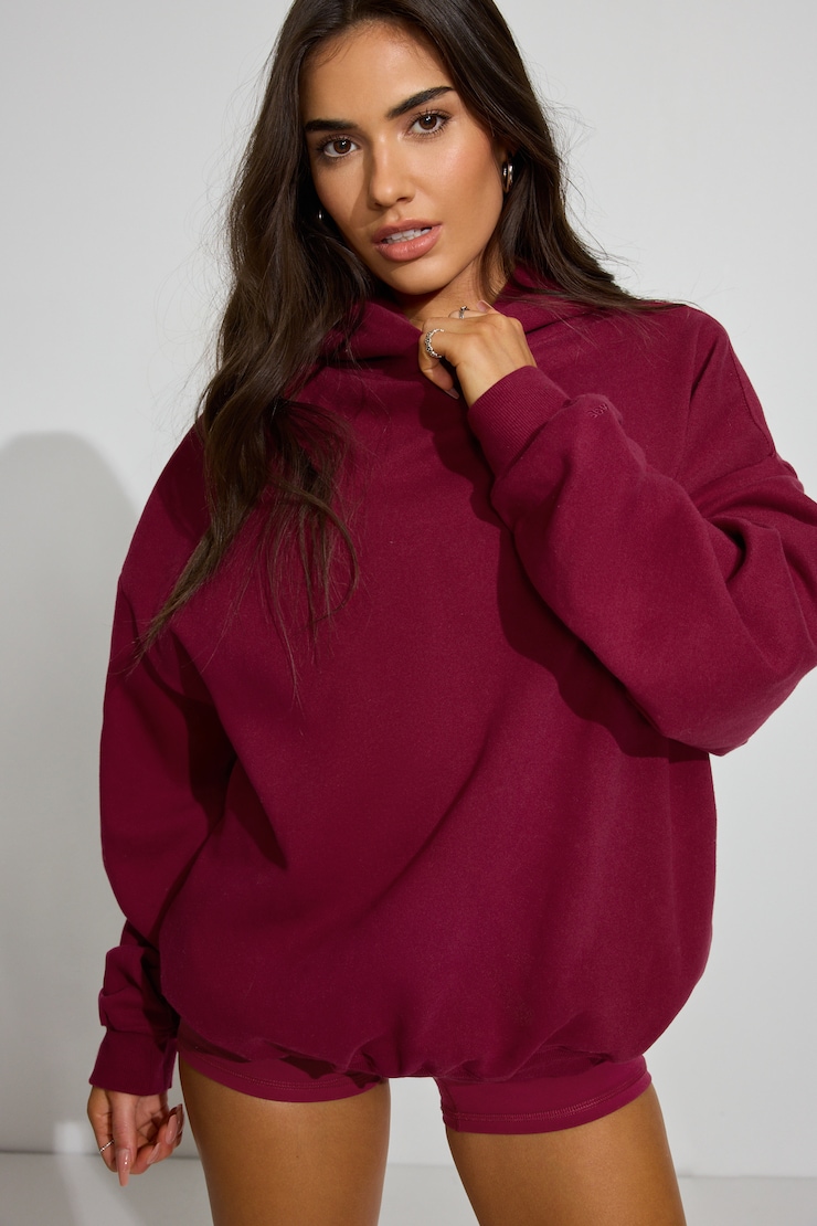UltraFleece Hoodie, Sour Cherry Burgundy, large