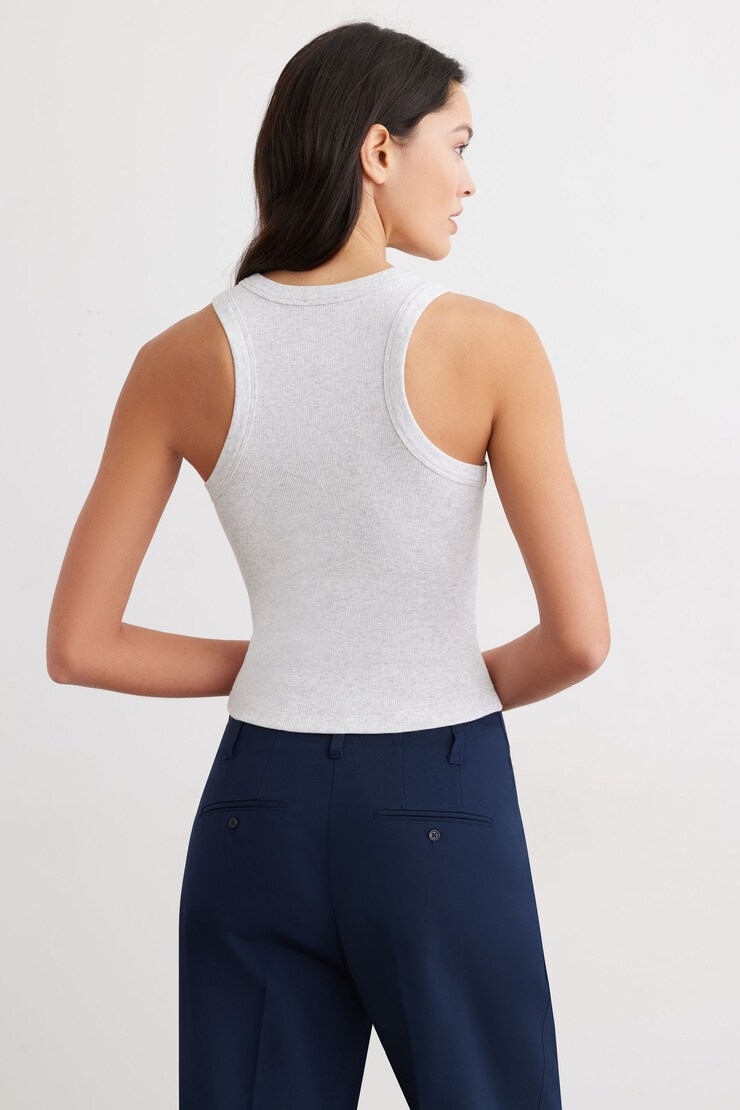 Tedi Ribbed Tank Top  Spring Grey Mix  large
