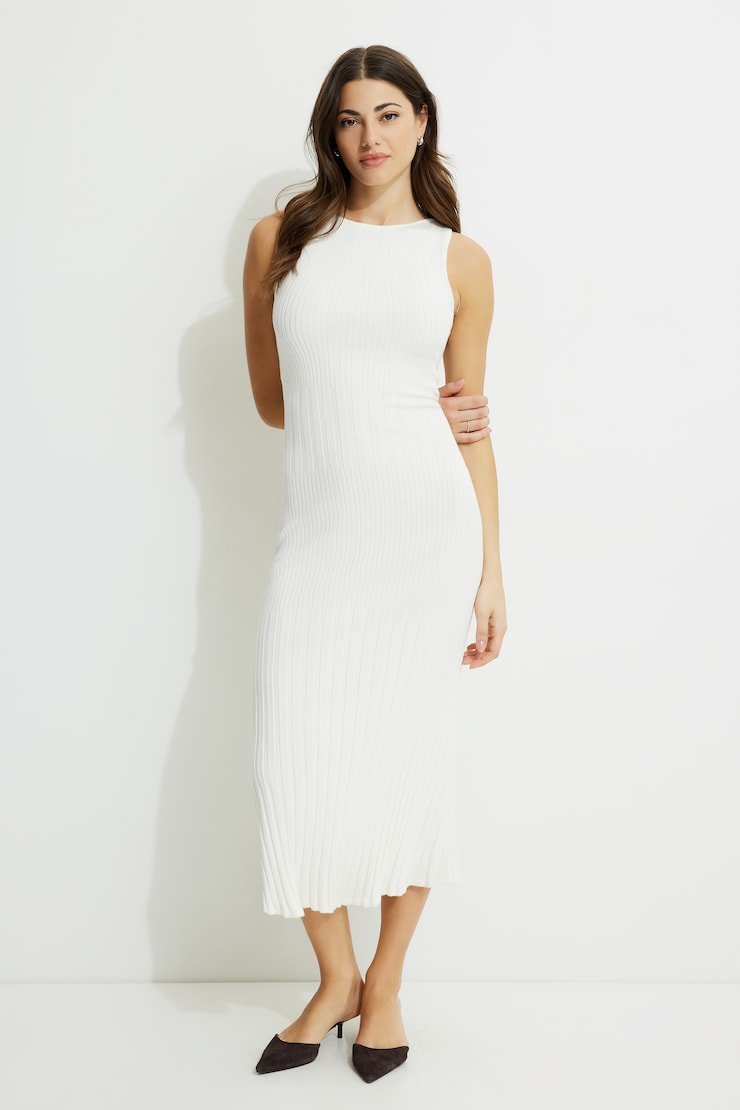 Ribbed Maxi Sweater Dress Sea Salt large