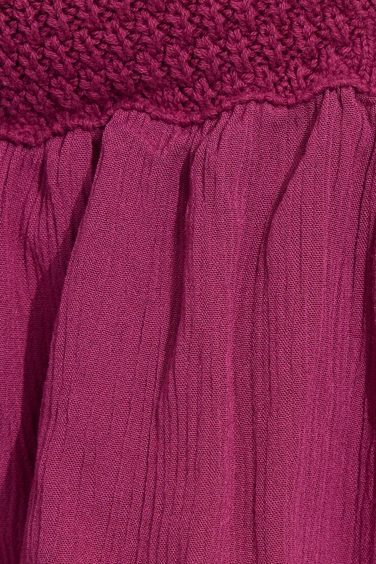 Crochet Halter Top, Plum Red, large
