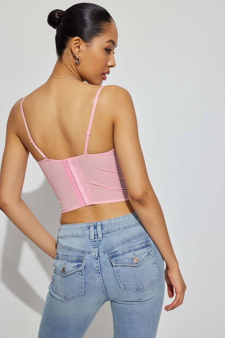 Chrishell Lace Mesh Bustier sandbox copy uk, Pink Nectar, large