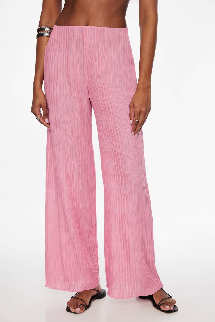 Malika Crinkled Wide Leg Pants Cashmere Rose large