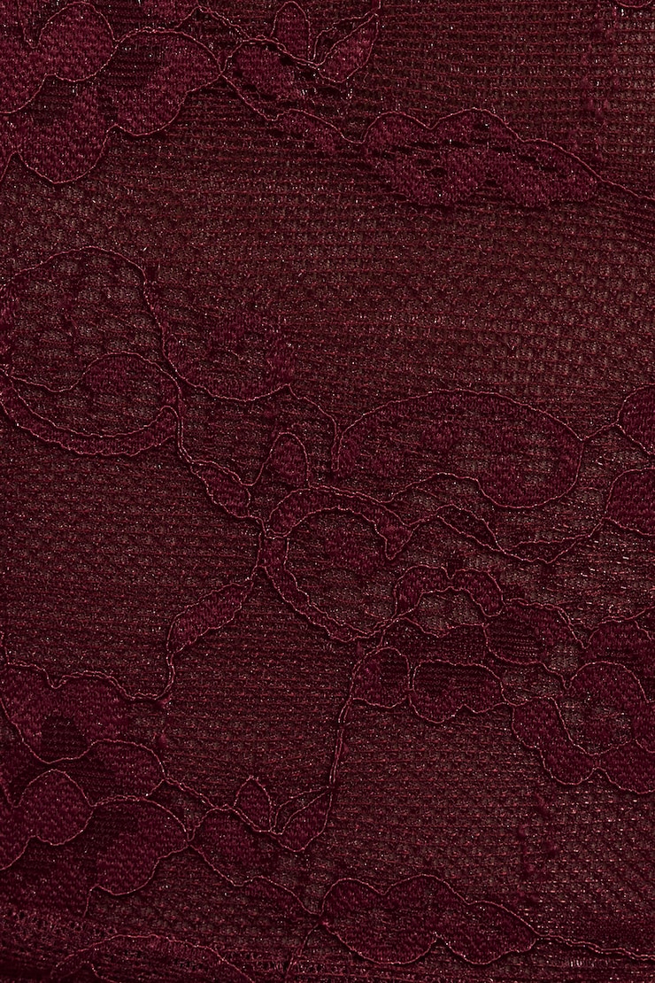 Halter Plunge Lace Top, Maroon Banner, large