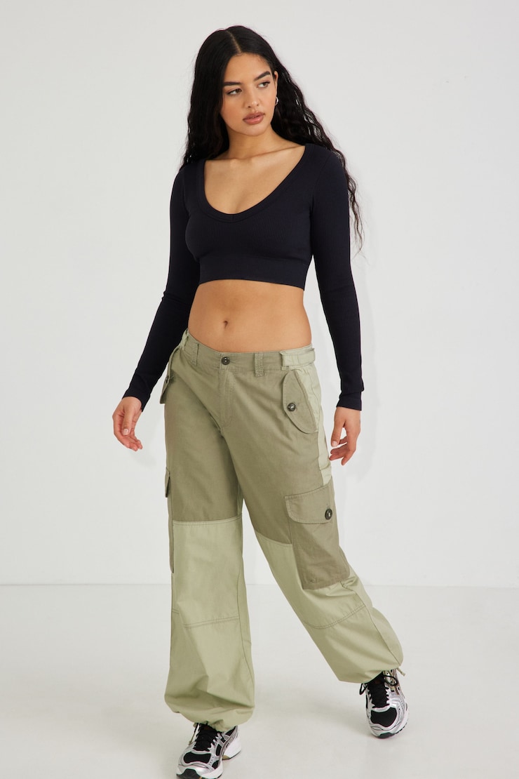Sonia Seamless Long Sleeve Top , Jet Black, large