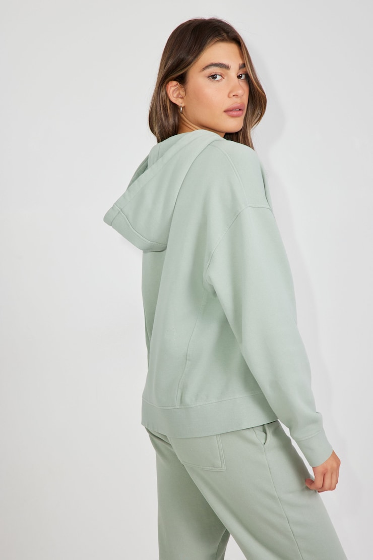 Elevated Bubble Zip Up Hoodie, Macaroon Mint Green, large