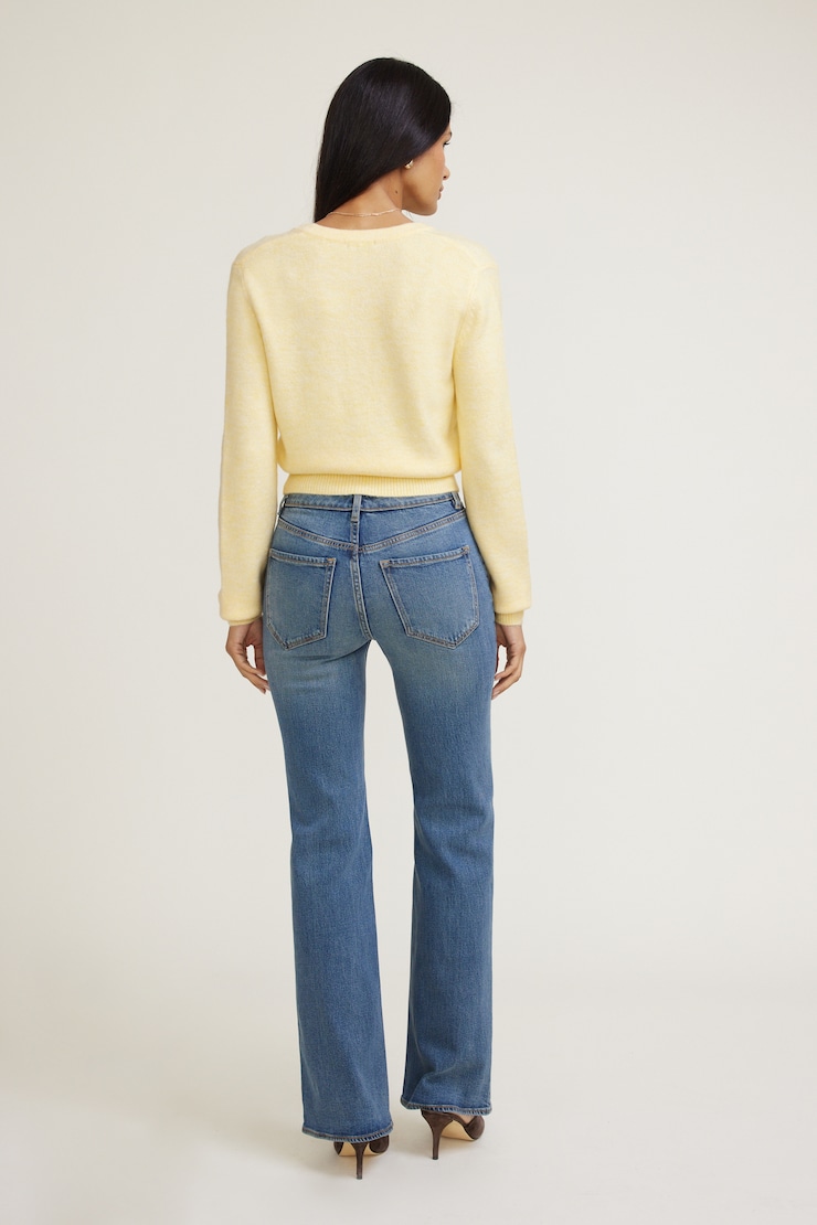 Rebecca Crewneck Cardigan Flan Yellow large