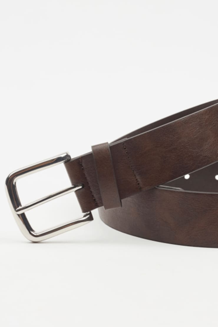 Square Classic Belt -Test 767/769, Silver/Brown- Test 767/769, large