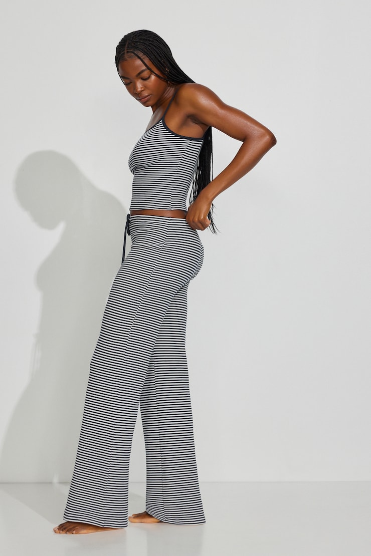 Waffle Pants, Mariana Blue/Snow White Stripes, large