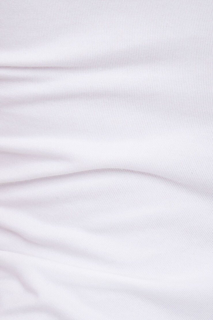 Minirobe t-shirt froncée Blanc éclatant large
