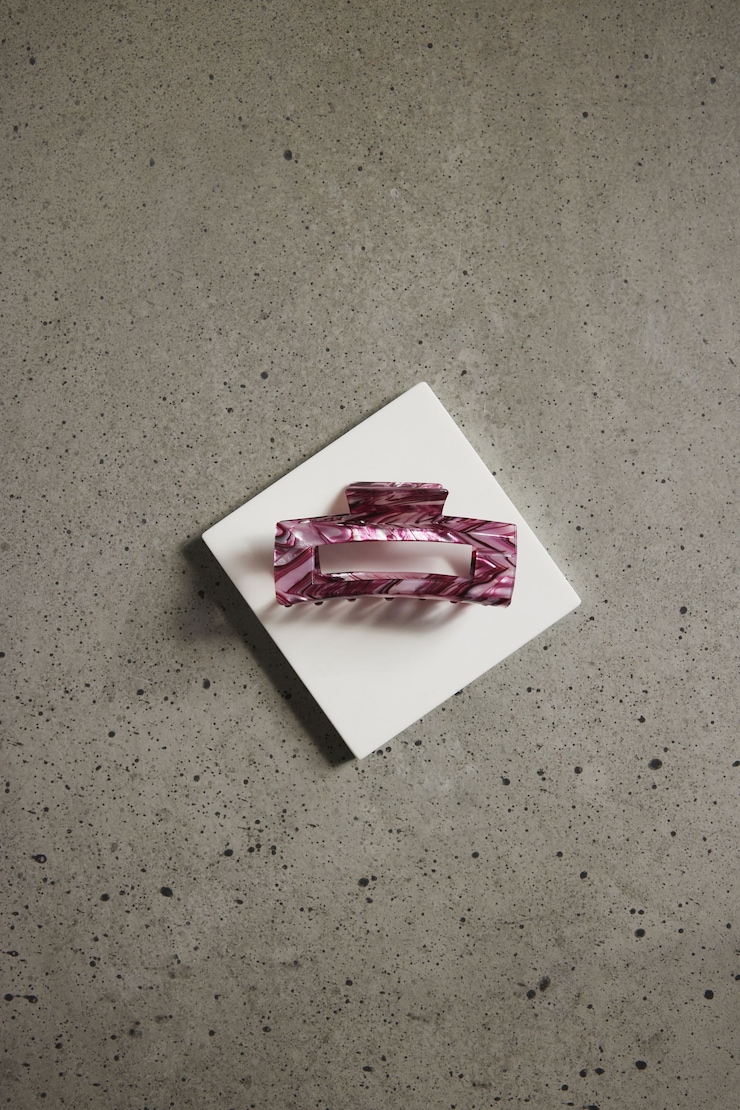 Grande clip rectangulaire  Éclat Framboise large