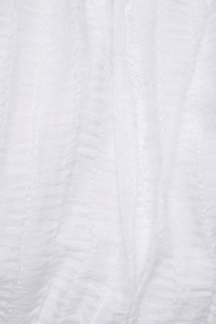 Sheer Smocked Crop Top Bright White large