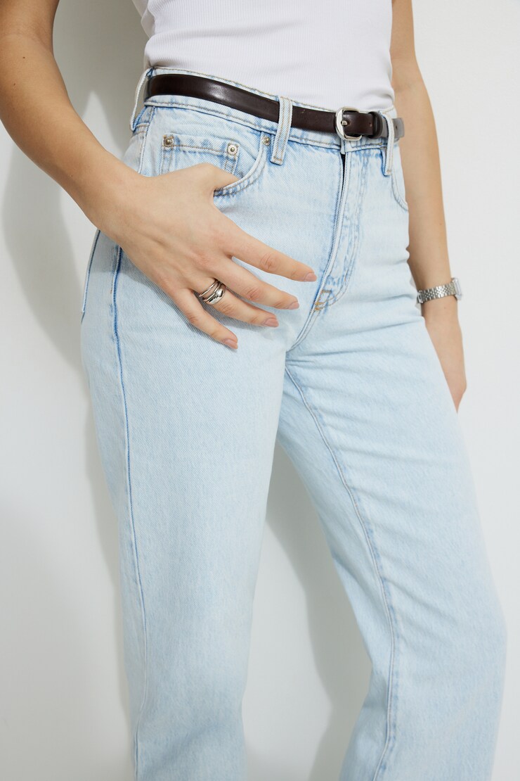 Cara Rigid High Rise Straight Leg Jeans Light Indigo / Whisper Blue large