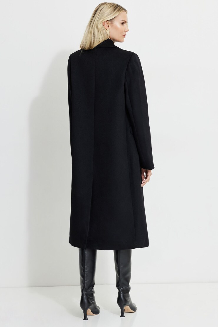 Double Breasted Wool Coat Jet Black large