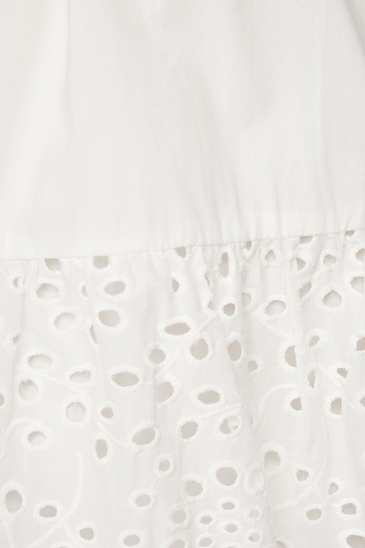 Halter Eyelet Mini Dress Bright White large