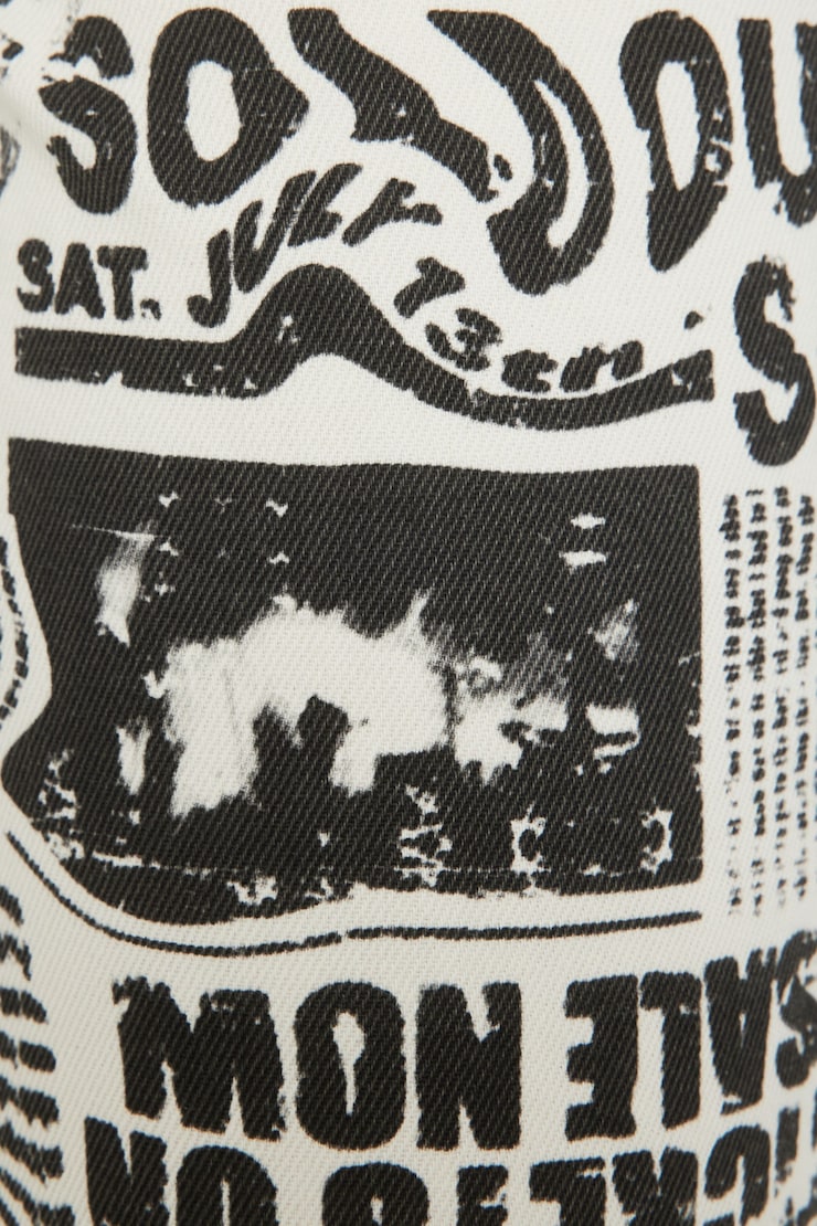 Low Rise Flare Jean - Newspaper, Newspaper, large