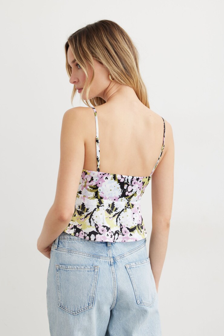 Satin Cami  Vintage Hydrangea Print large