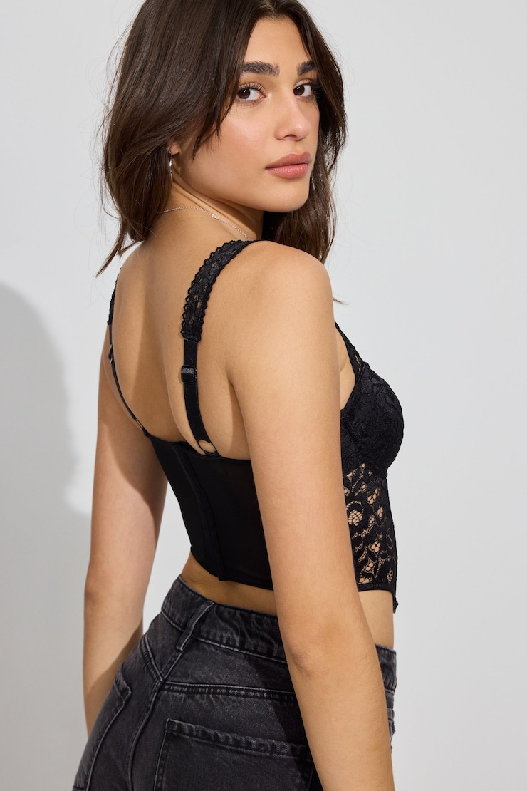 Rodeo Lace Bustier, Jet Black, large
