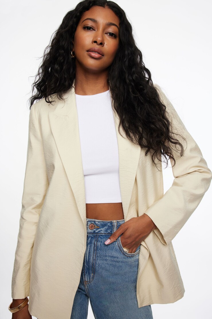 Athena Relaxed Open Blazer Rainy Day Beige large