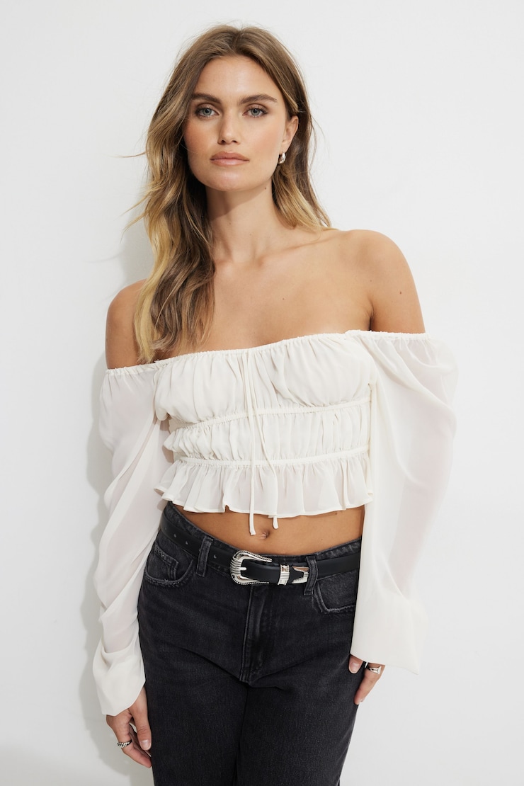 Marilena Front Tie Blouse Sea Salt large