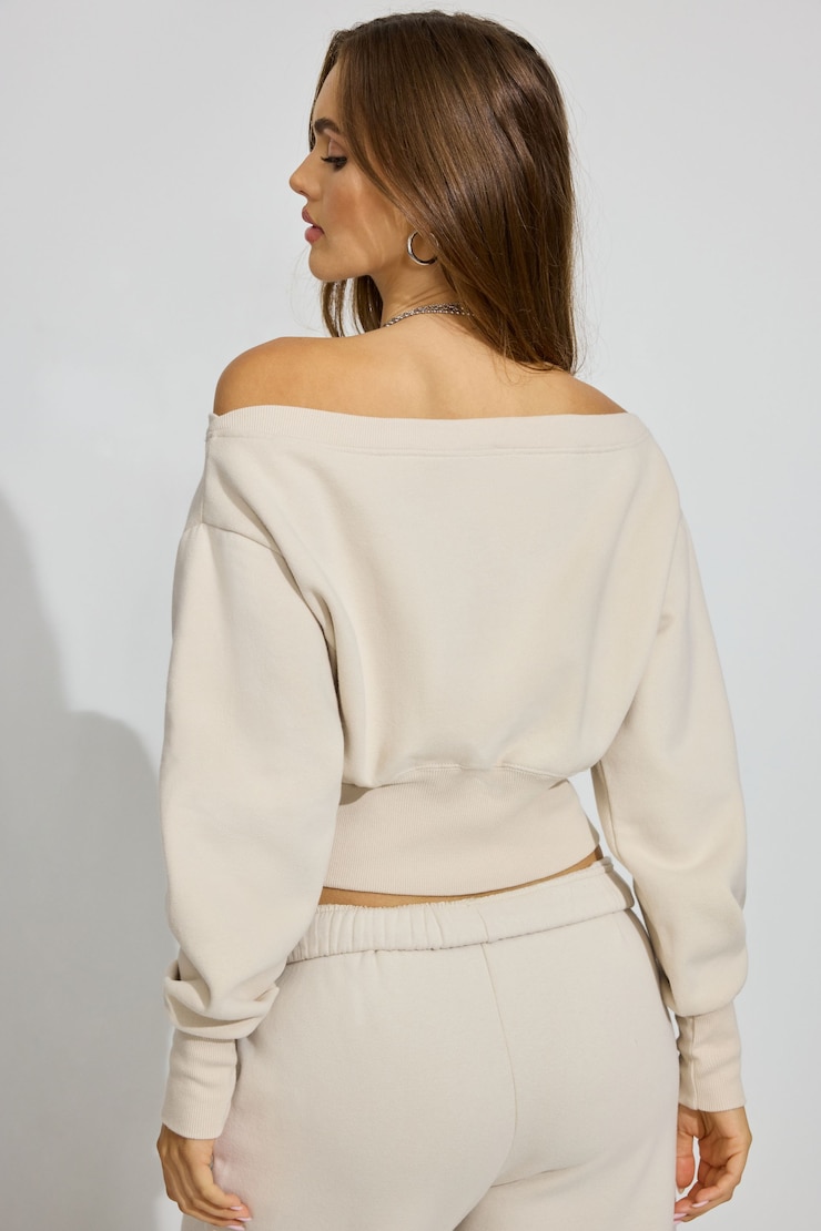 UltraFleece Off Shoulder Sweater, Perfect Pearl, large