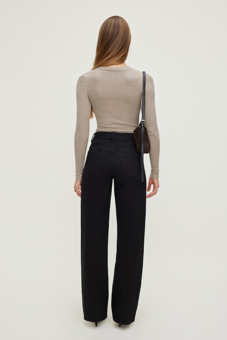 Heidi High Rise Wide Leg Jeans Dark Black large