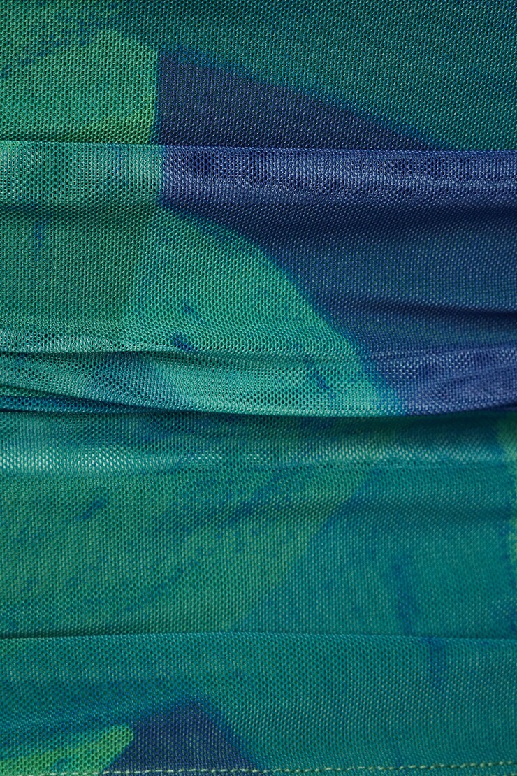 Rosalina Bare Shirred Tube Top Aqua large