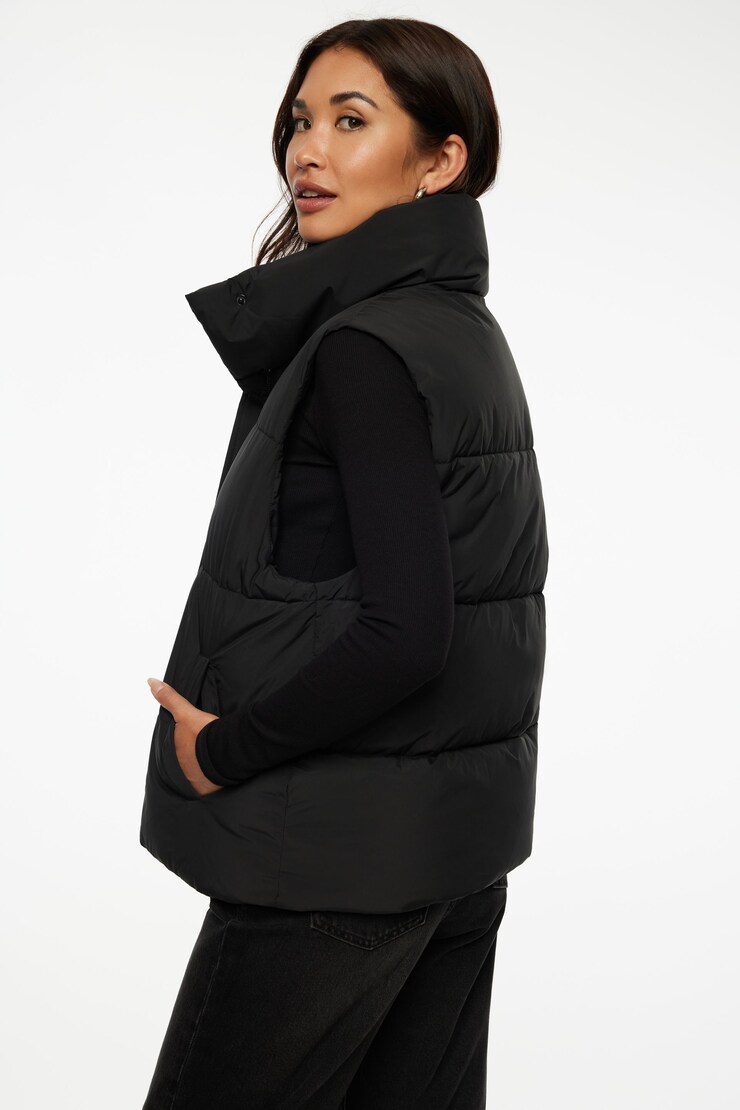 Quilted Puffer Vest Jet Black large