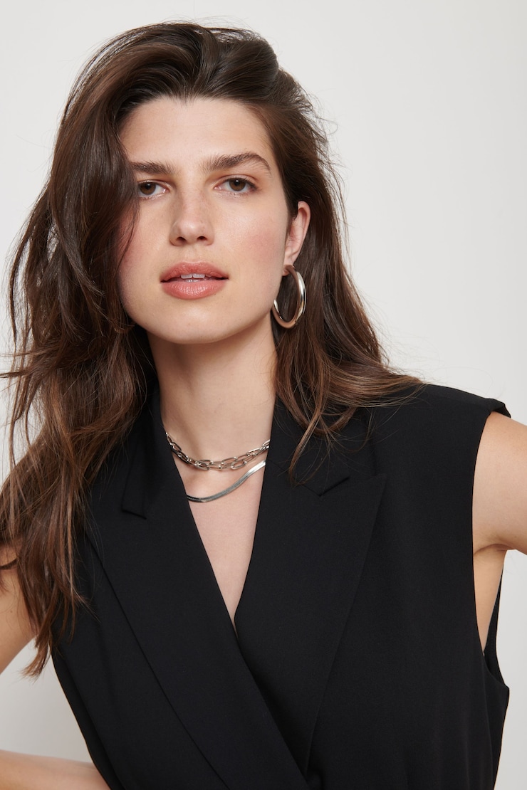 Billie Sleeveless Belted Vest Jet Black large