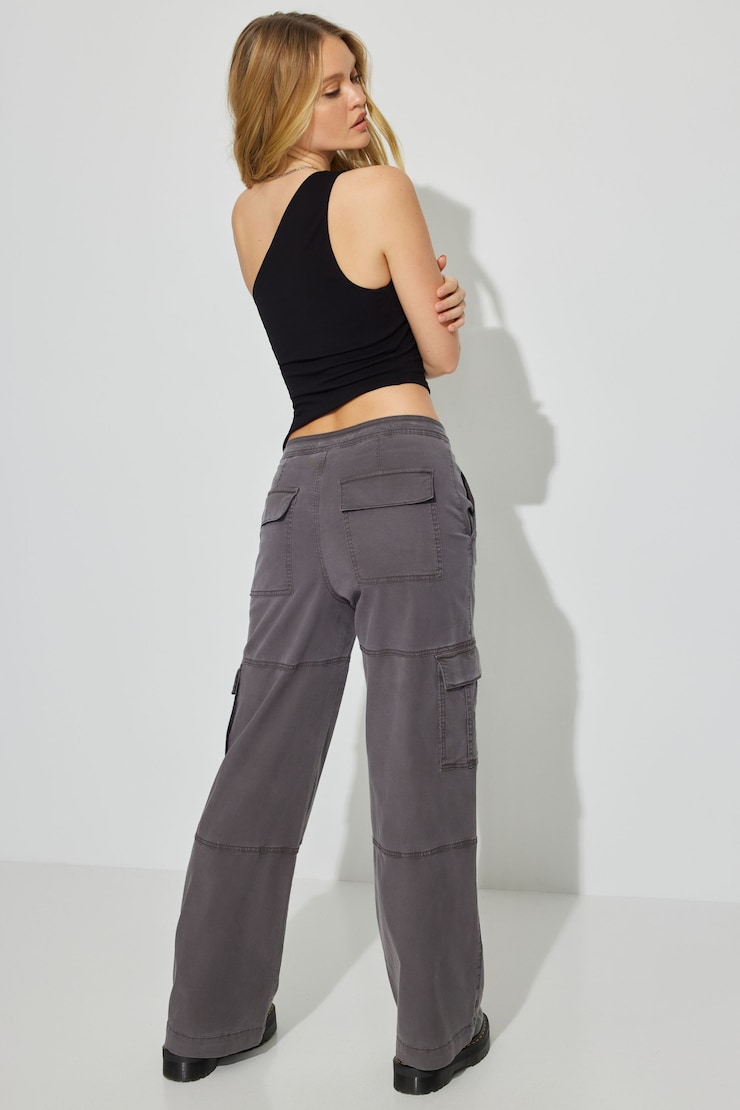 Lucy Fluid Cargo Pant, Forged Iron Grey, large