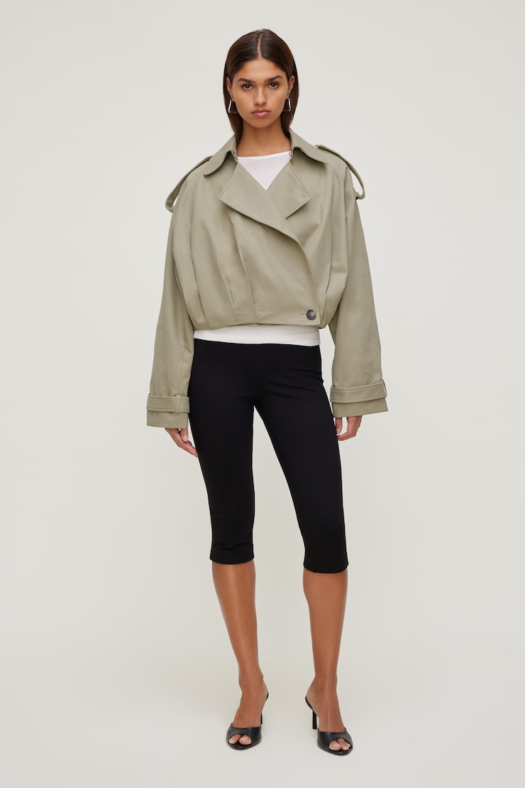 Short Balloon Trench Jacket Brown | Dynamite