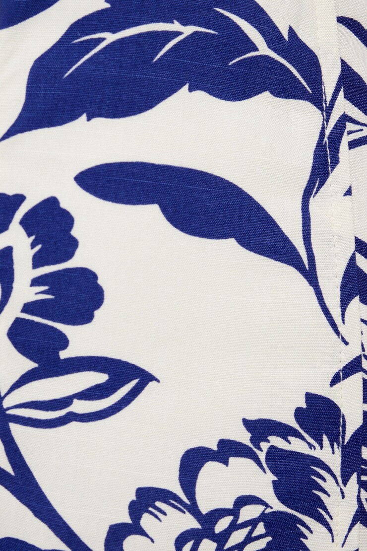Sweetheart Linen Maxi Dress Indigo Floral large