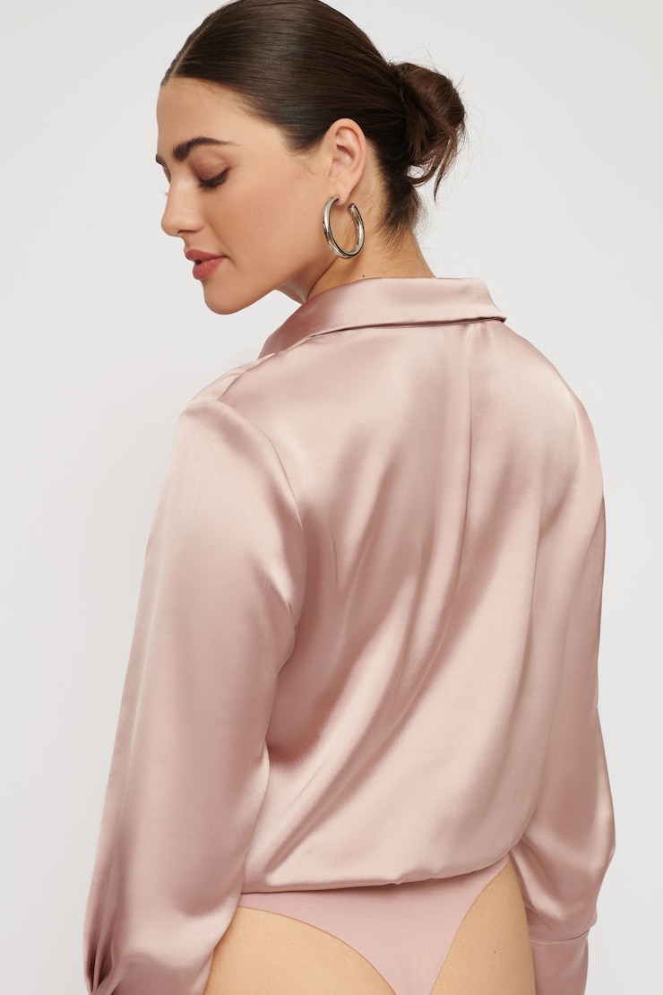 Cowl Neck Bodysuit Deauville Mauve large
