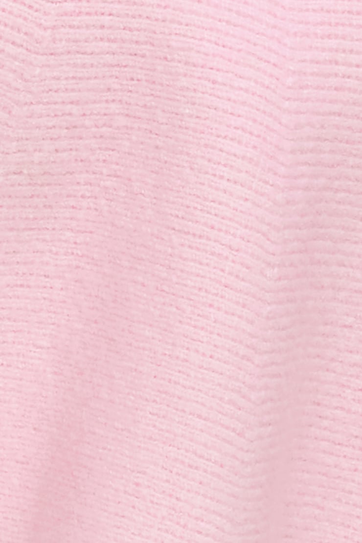 Minijupe à taille basse en tricot Rose parfait large