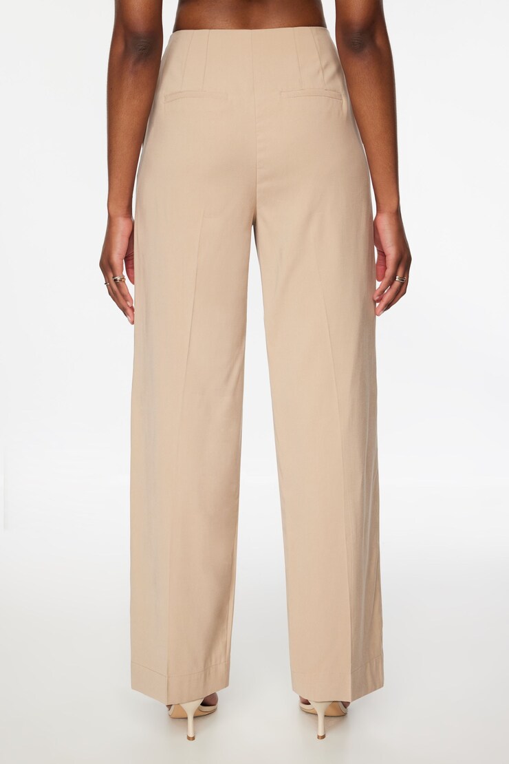 Yasmin Straight Leg Pants  Almond Tan Beige large
